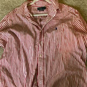 RED AND WHITE BUTTON DOWN